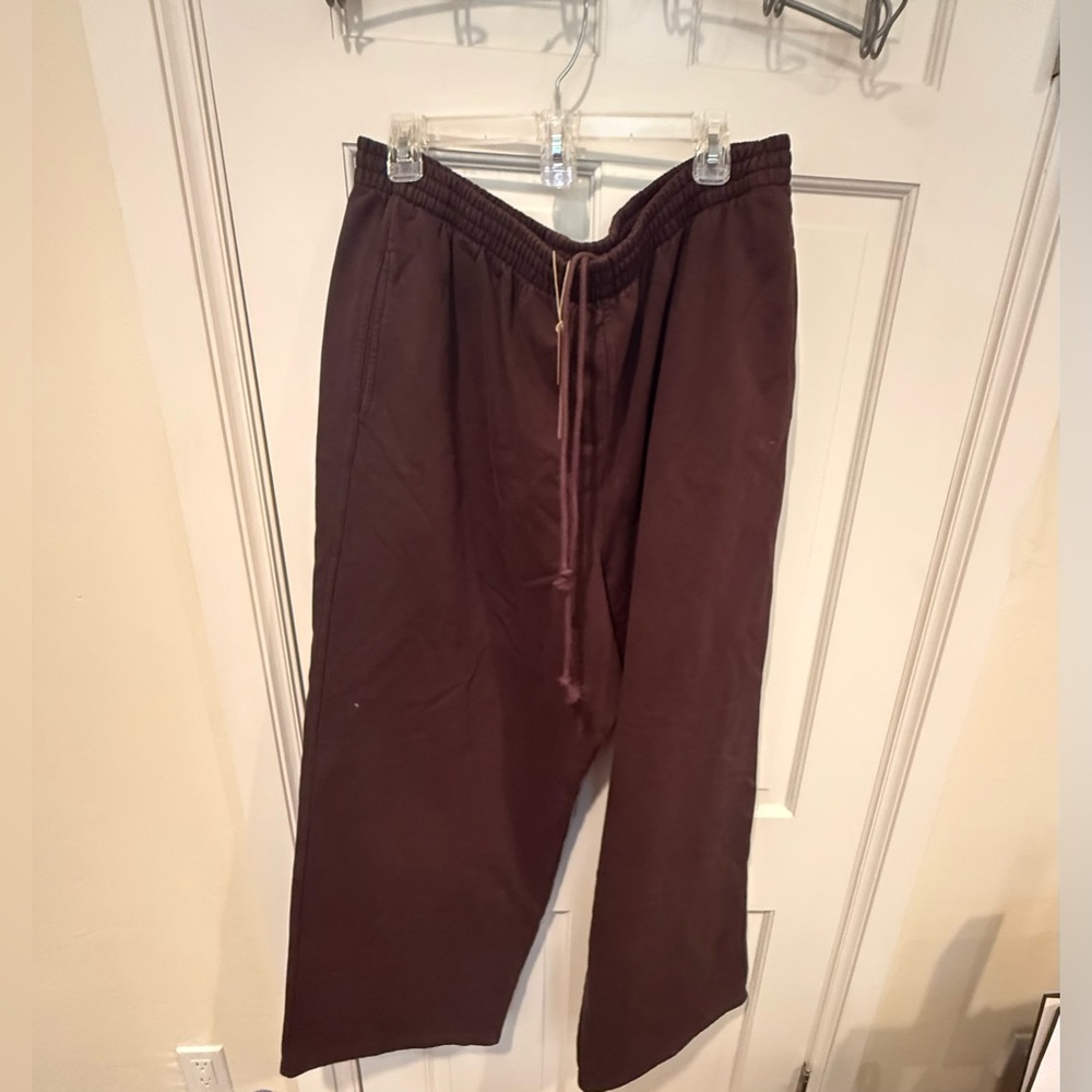 NWT SKIMS Unisex Espresso Brown Boyfriend Fleece Baggy Sweatpants 2X